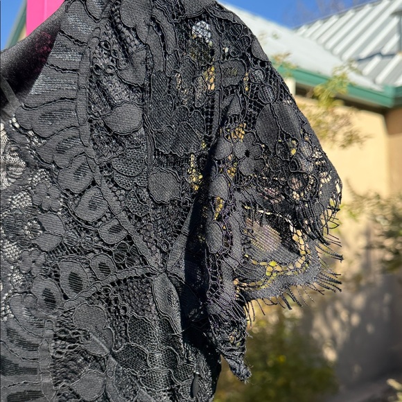 NWT Storia Black Lace Illusion-Detail Mini Dress – Size M (Fits Like S) - Picture 6 of 9